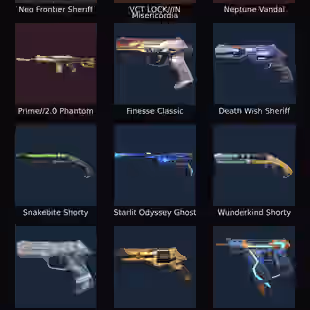 EU - LVL 150 - Unranked - 1 Knife - 15 Skins (11,165 VP) VCT LOCKIN Misericordia, Prime2 Phantom, Neptune Vandal, Neo F - Image 1