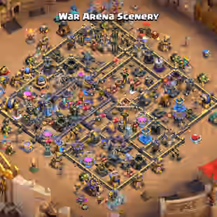 CWL LEAGUE FULL SET ! TH18 MAX CLOSE ! HERO 105-105-95-80-55 ! OBSTACLES ! SB/MAX SnB/MAX GG/MAX FA/MAX RS/MAX EB/MAX - Image 1