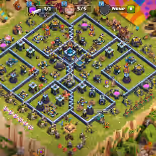 TH13 FULL MAX || FULL MAX BUILDER BASE || GEMS 363 || VERY GOOD KING SKINS || GOOD SCENERY || || INSTANT DELIVERY  - Image 1
