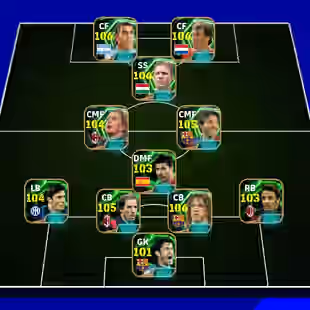 3224x Strength|Full balance|Blitz Puskas-106|Bullet Header ' Nistelrooij-106|Tevez-106|carles Puyol-106|Deco-105|Konami| - Image 1
