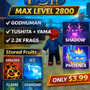 Blox Fruits Lvl 2800 - Godhuman + 3 Mythical Devil Fruit 0 - Blox Fruits MAX Level 2800 | Godhuman + Tushita + Yama | 2. - Image 1