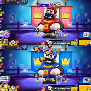 RARE BOTH RAD AND BLUE KING FRANK-43 LEGENDARY SKIN-97 MAX BRAWLER-480X SKIN-METORIC FAME 3-TROPHY 92.5K - Image 1
