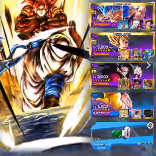 D849-IOS+Android-722 Millions Power+8 UL(SS4 Gogeta+S Gogeta+S Vegito+Rose+Gogeta)+52 Legends+Vip Equipment+Team Fusion - Image 1