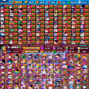 Trophy 101K | All 101x Brawler Max | Running Mythic 1 Rank | Prestige 96 | Total Skins 558x | Icones 622x | BEST-DEAL - Image 2
