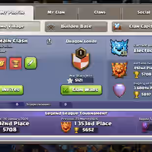 GLOBAL RANK 492 & 1353 ! TH18 MAX ALMOST ! HERO 110-110-95-85-55-25 ! OBSTACLES ALL ! MAX EQUIPMENT 41/37 ! 25X SKINS - Image 1
