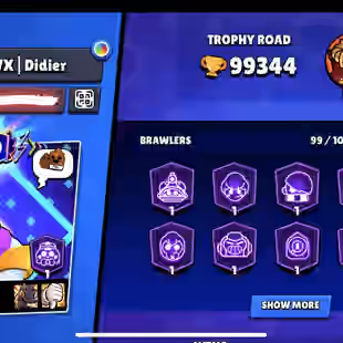 ⚡ TRIXIE COLETTE 🐲 | 99.344 TROPHY | 99/100 BRAWLERS | 99 MAXED BRAWLERS | 346 SKINS | FULL MAIL | HYPERCHARGED 64 - Image 1