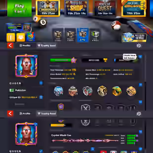 🌟LEVEL 369🌟18/20 LEGENDARY CUES OPEN || 400 MILLION COINS || RENAME AVAILABLE || OLD RARE COLLECTION || INSTANT  - Image 1