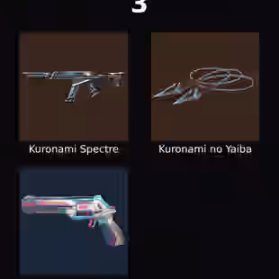 EU - LVL 38 - Unranked - 1 Knife - 3 Skins (7,725 VP) Kuronami Spectre, Kuronami no Yaiba - Image 1