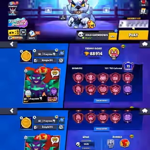 88k TROPHIES | 2024 AND 2025 LEGENDARY | 38 MAX POWER BRAWLER | 101 BRAWLER UNLOCK | 34 HYPERCHARGE | 308 SKIN | INSTANT - Image 1