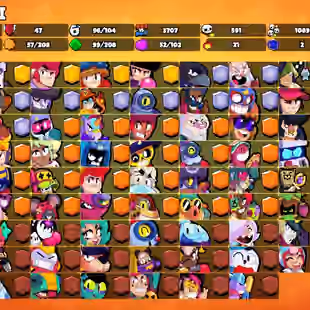34K Trophies LVL23 | 96/102 Brawlers | 29 Max Brawlers - 22 Hypercharges | 251 Skins | 568 Pins | 411 Icons | 230 Sprays - Image 1