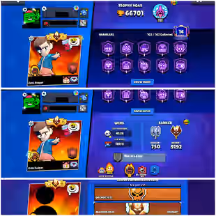 2x Masters 2024 || 66K Trophies || Meteoric Fame 1 || 100 Max || 87 Hypercharged || 390 Skins || 504 Skins || Instant  - Image 1