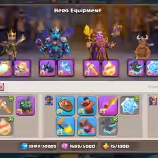 MAX 100 PERCENT EQUIPMENT ! TH18 MAX ALMOST [ FEW LEFT ] 10 SCENERY 40 SKIN ! W.S 5766 ! 23K LEGEND CUP!XP-281 WAR ARENA - Image 1