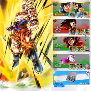 D858-IOS+Android-Meta Account-7 UL(SS4 Goku+SS4 Vegeta+SS Goku+Frieza)+43 Legends+Vip Equi+Good Team+572 Millions Power - Image 1