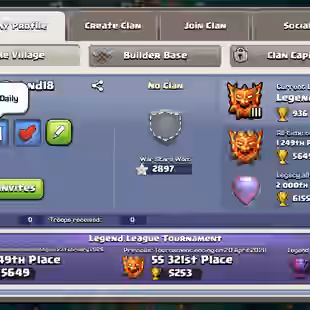 LEGEND RANK | TH18 ALMOST MAX | SB-MX!SnB-MX!MM-MX!AF-MX!MS-MX!FB-MX!RS-MX!EB-MX | 261-XP | HERO-105-105-95-80-55-22 | - Image 1