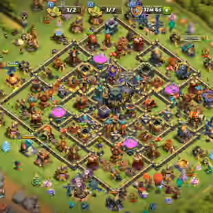 7K Gems | TH17 LVL199 | Heroes : BK78 AQ88 MP58 GW75 RC49 DD4 | Decent Base | Best Price - Image 1