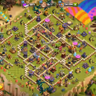 TH 16 Full Max ] [ League Skin Full Set ] [ War Arena Scenery ] [ 4x CWL League Skins ] [ Heroes 90-90-68-65-40-10 ] [ 1 - Image 1