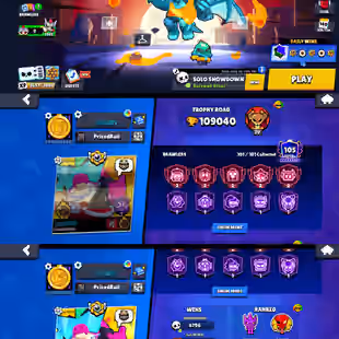 109k TROPHIES | OLD RARE | 93 MAX POWER BRAWLER | 101 BRAWLER UNLOCK | 68 HYPERCHARGE | 437 SKIN | RENAME AVAILABLE - Image 2