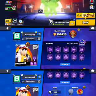 102k TROPHIES 🌟 FURIOUS FANG 🌟 83 MAX POWER BRAWLER | 101 BRAWLER UNLOCK | 74 HYPERCHARGE | 443 SKINS | INSTANT  - Image 2