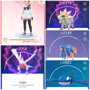 Lvl 50 [Solgaleo/Lunala] | 46 Legendary | Kyogre | Zacian | Lugia | Ho-Oh | Regidrago | Regieleki | Valor | 950 - Image 1
