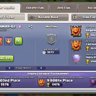 🔥42000-CUPS LEGEND🔥GLOBAL RANK-740! WAR STAR-5550! LEGEND RANK! TH18 ALMOST MAX! MAX EPIC 10X ALL EQUIPMENT! 264-XP - Image 2