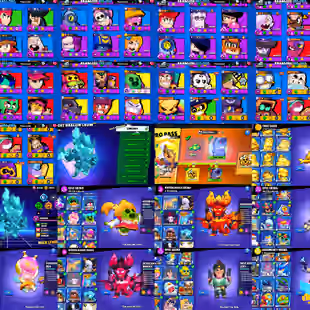 🏆60k | ALL 120 BRAWLERS | FULL PRO PASS | 51 MAXED | 40 HYPERCHARGED | 249 GEMS | 7 HYPER SKINS - Image 2