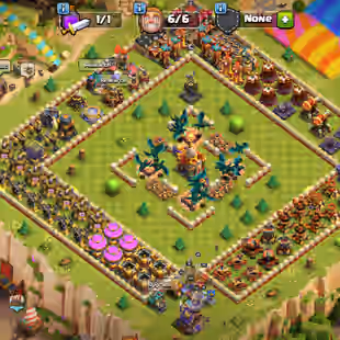 41500-GEM! TH16 MAX [ ONLY TRAPS LEFT ] NC-YES HEROES 91-95-60-70-45-6! ALL EQUIPMENT! BOTH SIDE MAX! SCENERY SKINS  - Image 1