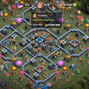 🔥TH 13 FULL MAX NOTHING LEFT🔥BK 75 AQ 75 MP 50 GW 50 RC 25 || SB 18 EB 18 FB 17 FA 14 || NAME CHANGEABLE ||2 HERO SKIN - Image 1