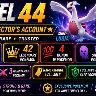 🎯HIGH VALUE LEVEL 44 🐓 286 TRADABLE | 27 SHINY | 42 LEG | SHINY LUGIA PUSH GROUDON | 18 SHADOW | RARE COLLECTOR  - Image 1