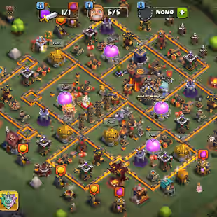 🔥TH10 MAXED[NOTHING LEFT] -7X EPIC[SB - SN MAX] -1X SCENERY -4X BK SKIN -410 CWL MEDALS -FREE NC -LOTS OF MAGIC ITEMS - Image 1