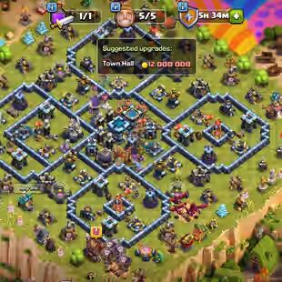 🔥[2200 CWL MEDALS-6EPIC MAX🔥FULLY MAX TH-13 | [16EPIC-S.B-F.B-E.B MAX] | HERO-75-75-50-50-25 | PAID SCENERY-3'000 GEMS - Image 1