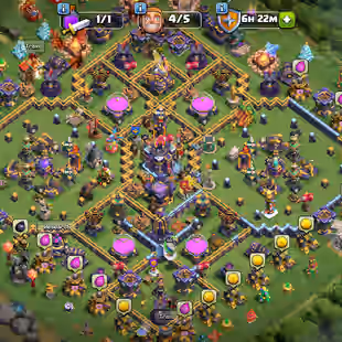 💫[ TH-15 NEAR MAX ]💫 EB-RS [23] - FB [21] - GG [20] | HEROS: 78-90-48-60-31 || 11X CUTE SKINS || NICE DEF - TROOPS - Image 1