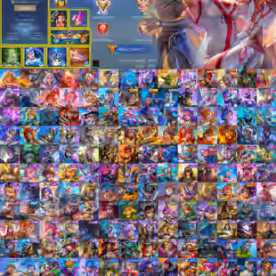 Mega Collector | 107 Rank | Rafaela Biomedic | 3 Legend Skins | 465 Skins | All Heroes | Max Emblem | Android-iOS - Image 1