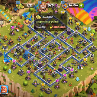 🔥[FULLY MAX TH-12-1X PAID SCENERY]🔥[6EPIC-S.BALL-FARROW MAX] | HERO-65-65-40-40 | 400 CWL MEDALS | NC FREE!GOOD SKINS - Image 1