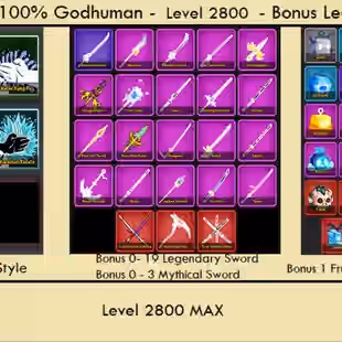 Blox Fruit Account - Level MAX - GODHUMAN - Third SEA / SEA 3 - Image 1