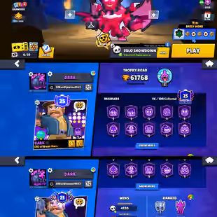 61k TROPHIES 🌟 31 MAX POWER BRAWLERS 🌟 98 BRAWLER UNLOCK || 26 HYPERCHARGE | 284 SKINS | INSTANT DELIVERY  - Image 1