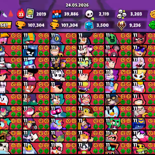 Master Rank💎Trophy 107K💎All 102x Brawler Max [] 102 Prestige [] Hoot Hoot Shelly Skin [] 56K Billing-19K Coin [] Best - Image 1