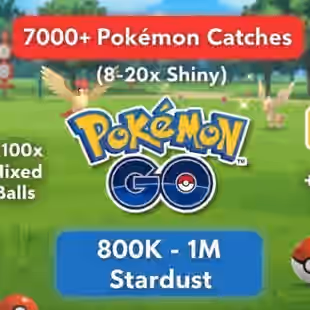 7000 Pokemon Catches 8 TO 20x Shiny I 10M EXP I 100X Ultra Balls I 800K Stardust - Image 1