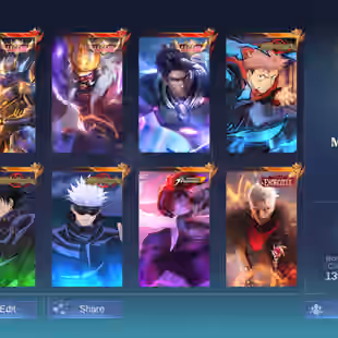 M351|LVL99|132HEROES|457SKIN|MEGACOLLECTORIII|3LEGEND|3JUJUTSUKAISEN|6KOF|2STARWARS|LANCELOTKINSHIN|3TRANSFORMERS|LEGEND - Image 1