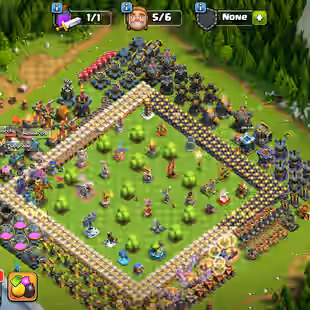 🌺RARE SKIN WARDEN🌺TH 17 [ DEFENCE ALMOST MAX ] HERO 87/89/65/68/41 Duke-18 | 4 EPIC MAX TOTAL-10 EPIC EQ 463 CWL MEDEL - Image 1
