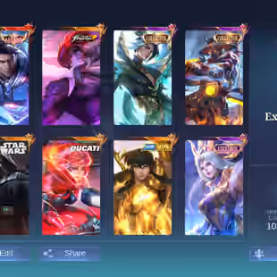 QUALITY SKIN AND HIGH WIN RATE | LEGEND ALUCARD | STAR WARS ARGUS | DUCATI BENEDETTA | SAINT SEIYA | CHOU | COLLECTOR YS - Image 1