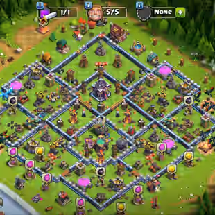 🌲[ TH-15 - 5 STARS TOWN HALL ]🌲S.BALL [20] - FIREBALL [20] - NICE EQUIPMENT || HEROS: 58-60-10-30-17 || RENAME FREE - Image 1