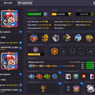 12.2B COINS ACCOUNT | Level 234 | 17 Legendary Cues | Rising Power Cue MAX | VIP Emerald | Fresh Account - Image 1