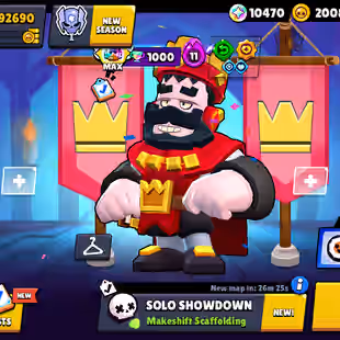 |BLUE / RED KING FRANK| MATCHERINO PIN| 2 PRESTIGE|METEORIC FAME| 92600 CUPS | 94 BRAWLERS |364 SKINS - Image 1