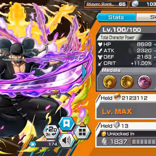 BR547-IOS-Android-Hyber 64-11 Ex(Kuzan-Lucci-Shank v4-Akainu-Roger-Kaido v2-Zoro-Kaido v3-White Beard)-Vip Medal-SP 162 - Image 3
