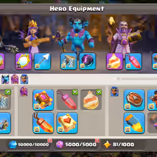 QUEEN MAXED Lvl 105 💎 NEW TROOP n SPELL MAXED 💎 TOWNHALL 18 -8000 GEMS - 24 EQUIPMENT MAX- BH 10 MAX - AVAILABLE - Image 9