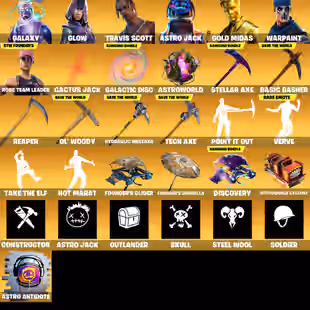 [PC/PSN/XBOX/Nintendo] 87 skins | OG STW | Galaxy | Travis Scott | Glow | Astro Jack | Gold Midas | Cactus Jack | Galact - Image 7