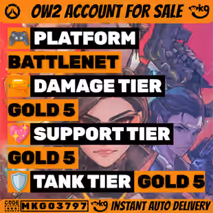 OW2 Triple Gold ( G5 - G5 -G5 ) BattleNet (Linkable to Steam PlayStation Xbox) Automatic deliver... ! MKG03797