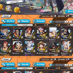 BR610-IOS-Android-Hyber 50-5 Ex(Gear 5 v2-Kizaru-Garp-Roger v2-Kaido-Akainu-Shank v4-Shank v3-Shank-Yamato)-Vip Medal - Image 1