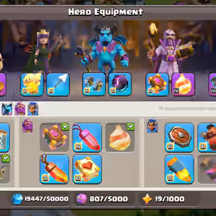 🔥[ TH-17 NEAR MAX ]🔥8'700 GEMS || GG [MAX] - FB [26] - EB [20] - 21X EQPMNT MAX || HEROS: 100-97-67-74-45 || BH MAX - Image 6
