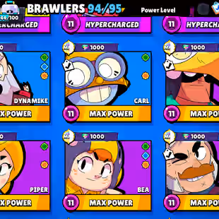 |BLUE / RED KING FRANK| MATCHERINO PIN| 2 PRESTIGE|METEORIC FAME| 92600 CUPS | 94 BRAWLERS |364 SKINS - Image 19